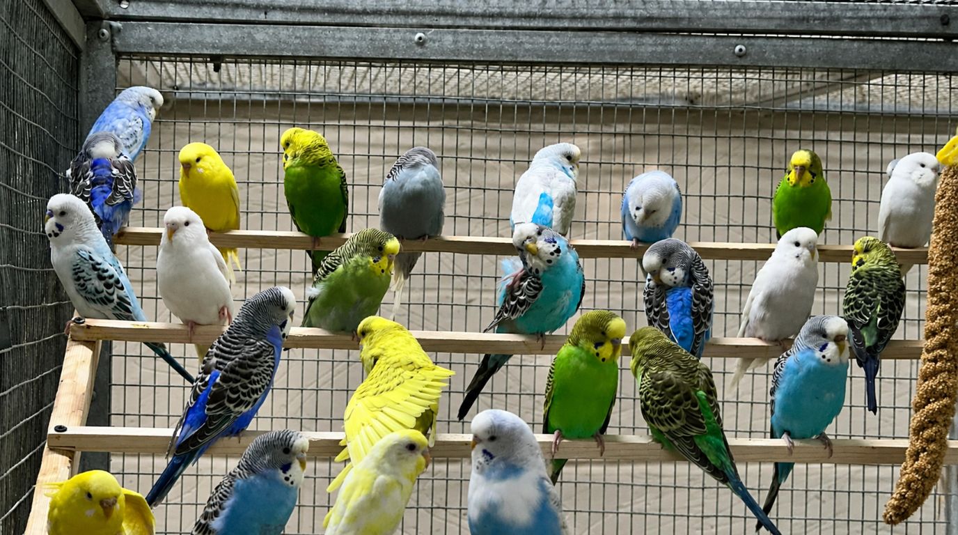 Budgies at paradise pets swidon store