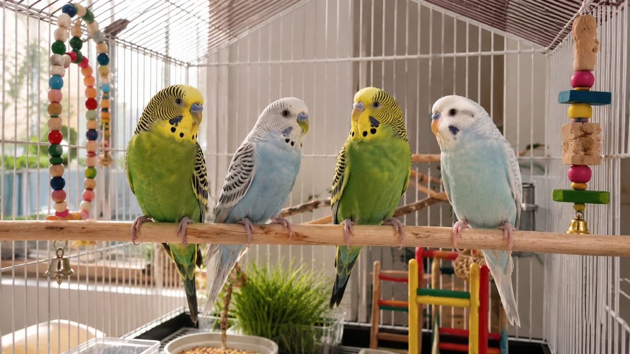 Happy UK family with pet budgie best breeds for children guide