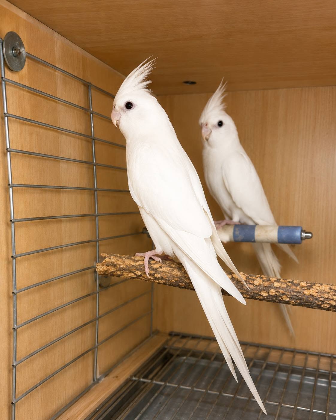 cockatiel with crest at natural relaxed alert position"